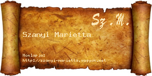 Szanyi Marietta névjegykártya